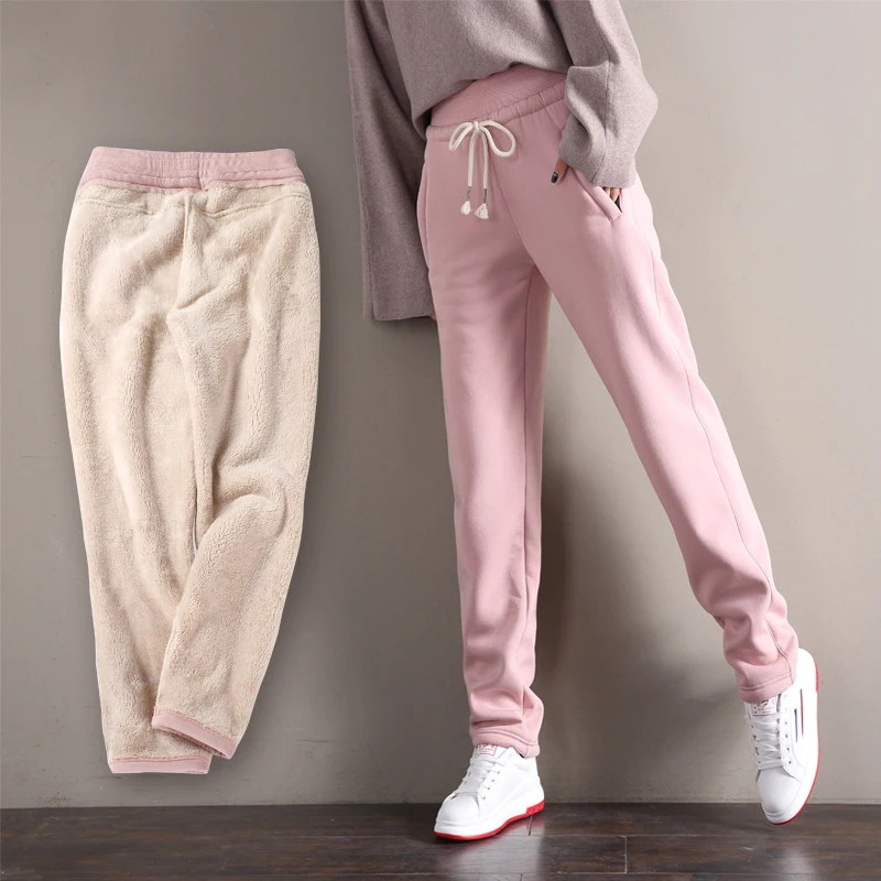 Jvzkass кашемировые спортивные брюки зимние женские большие размеры плюс бархатные