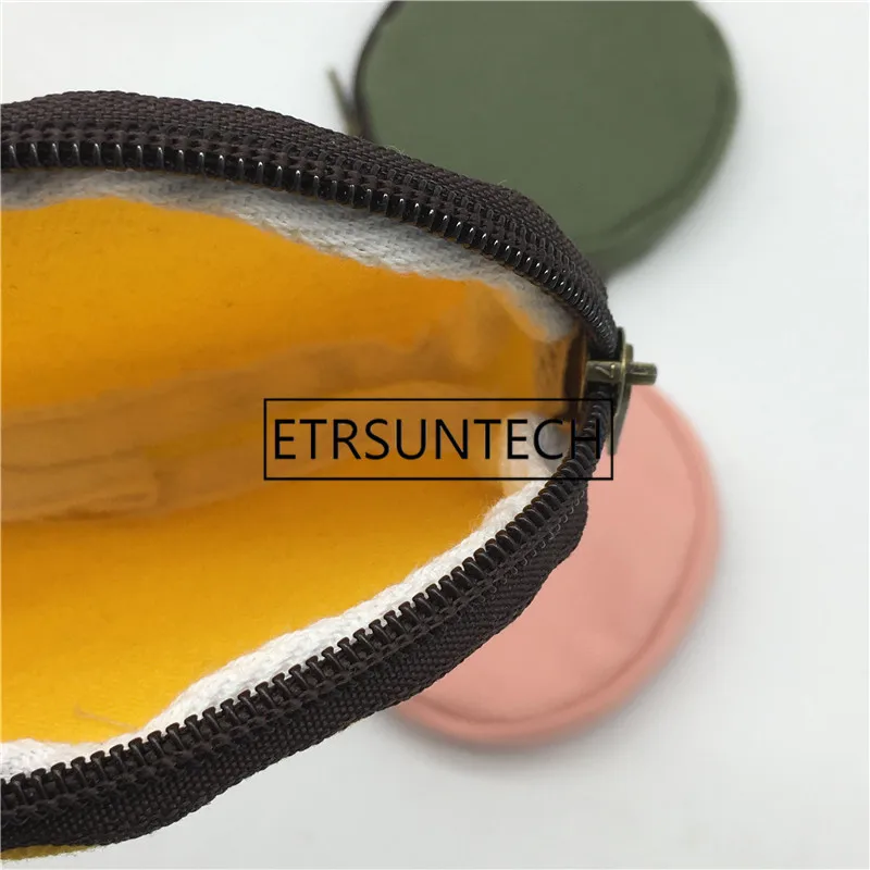 50 шт/партия Пустой Круглый Холщовый сумки с замком-молнией хлопковая косметичка макияж сумки хлопок холст портмоне