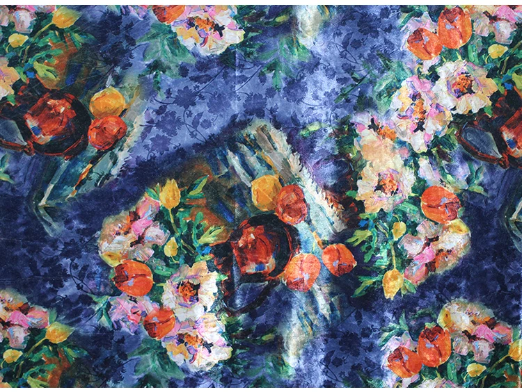 Monet garden высококлассное эластичное бархатное платье Ципао с цифровой печатью, древний костюм, Hanfu ткань
