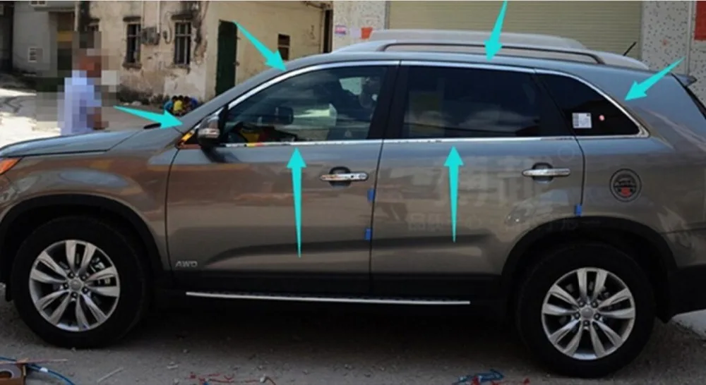 Полоски из высококачественной нержавеющей стали 2009-2014 для KIA Sorento (12 шт.) отделка