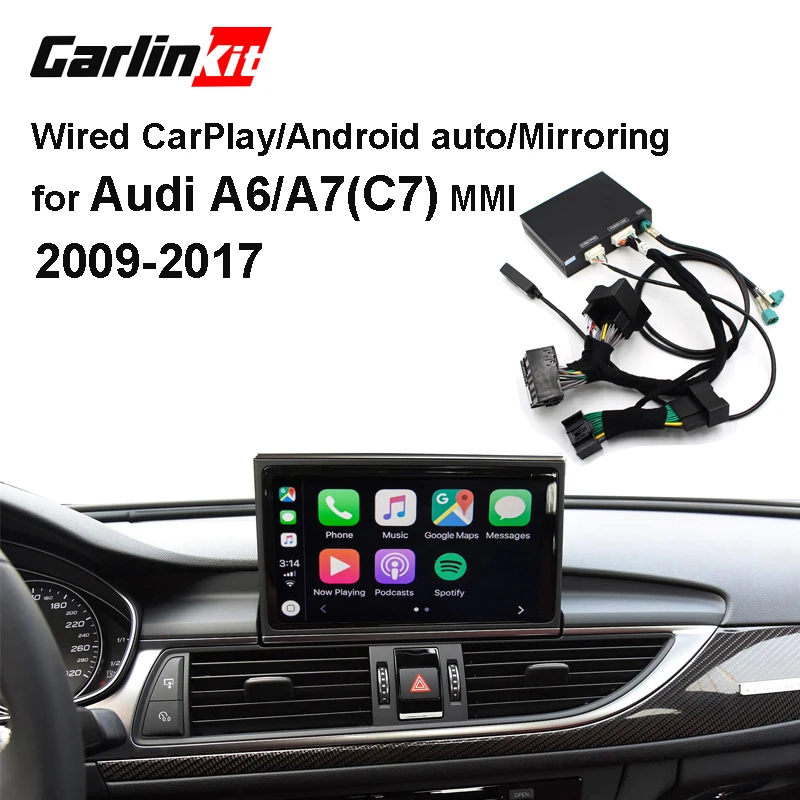 Carlinkit проводной Apple CarPlay декодер для Audi A6 A7(C7) 3g/3g+ MMI muItimedia интерфейс CarPlay и Android авто комплект модернизации
