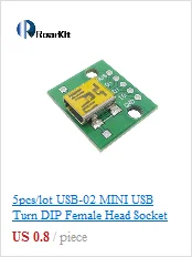 5 шт./лот MICRO USB для DIP адаптер 2,54 мм 5pin гнездовой разъем конвертер печатной платы типа в USB-01