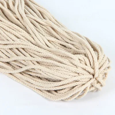 beige Новинка, экологически чистый хлопок, 7 мм Шнур, высокая прочность, витая веревка, нить, сделай сам, ремесло, тканая веревка, домашний текстиль, ремесло, домашний декор - Цвет: beige