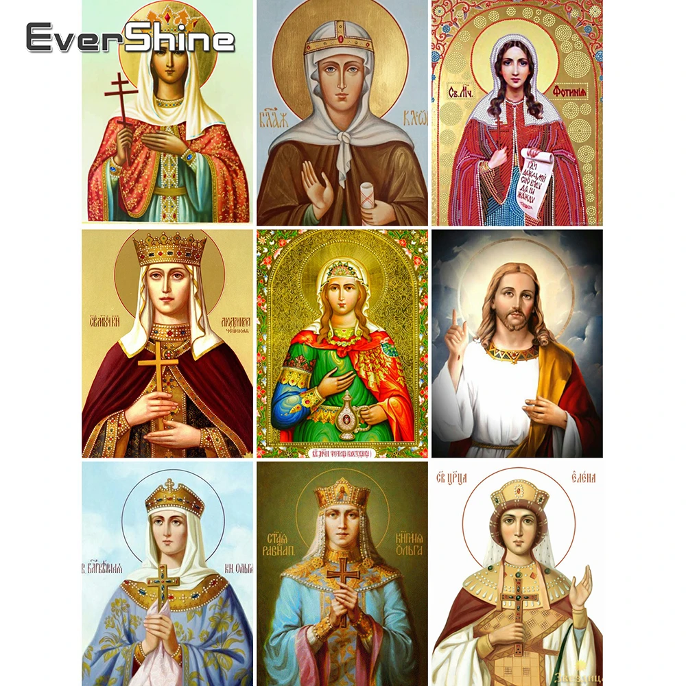 Evershine DIY Diamond Mosaic Beaded Religion Embroidery Portrait Full Square Drill Painting Kit Art Home Decor | Дом и сад