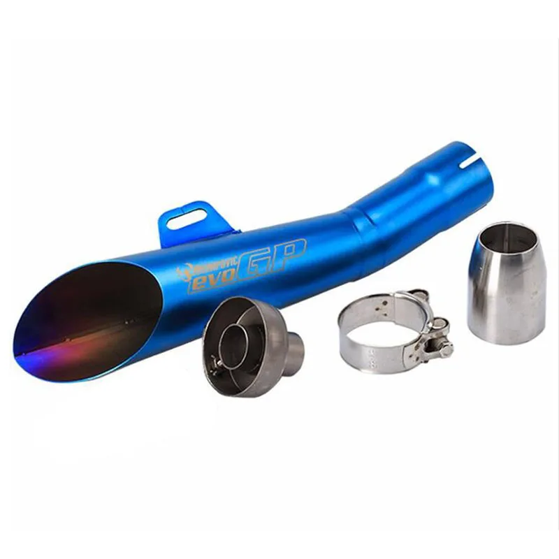 Синий TKOSM Moto rcycle GP Pot Escape Moto Cross скутер Akrapovic глушитель выхлопной трубы Z750 R1 R6 MT03 FZ1 Ninja ER6N NMAX - Цвет: Синий