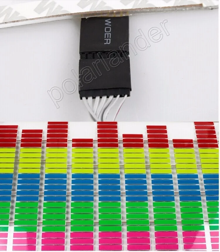

1 pc 90x25cm best selling Car auto Charge Audio Indicator Voice Sound Control Sensor Multi Color Music Rhythm LED Light Lamp
