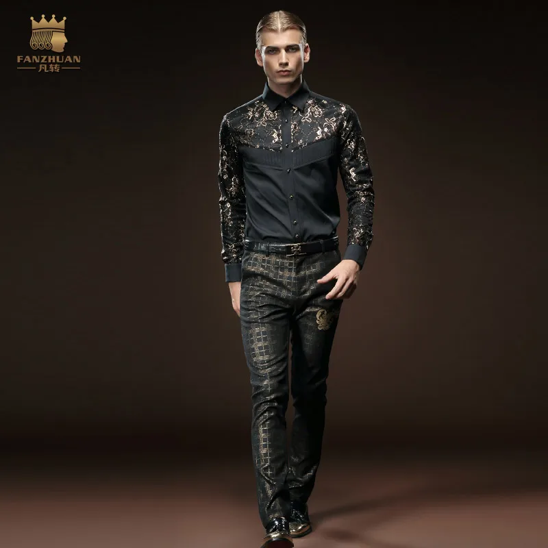 FANZHUAN 2017 брендовая мужская Одежда Осенние новые продукты рубашки с длинными