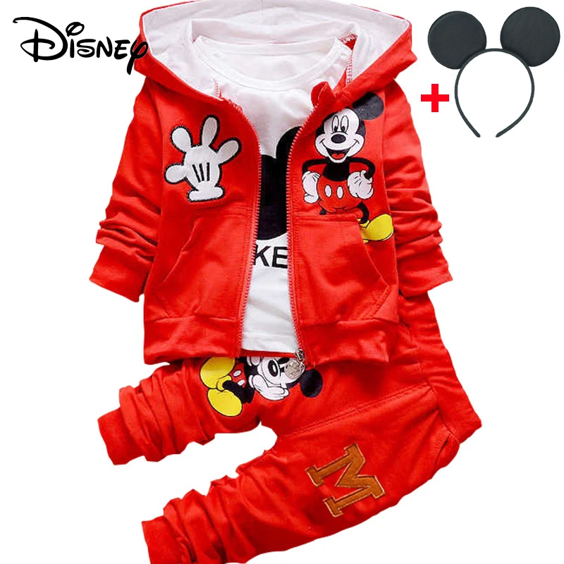 Одежда для мальчиков Disney с Микки Маусом зимние милые худи длинным рукавом топы