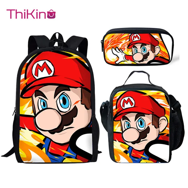 Thikin детей Mario школьный портфель с рисунком, костюмы для мальчиков и девочек подростков основной ланч-пеналы для ручек рюкзак Детский рюкзак для книг Travelbag - Цвет: CDZHL245