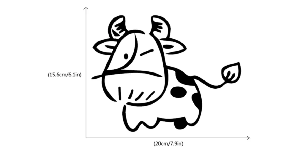 Корова 6 Милая коровья световая наклейка креативный мультяшный животный