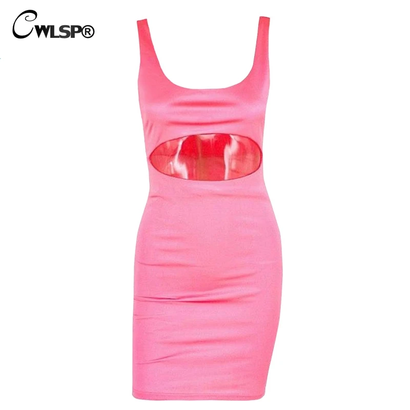 

CWLSP 2018 Sexy Hollow Out Women Party Dresses Fashion Packet Hip Vestidos Mujer Crop Tops Mini Dress Female Cloth QZ3104