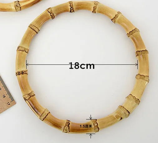 Одна пара 15 см 18 см Бамбуковая вешалка для кошельков торговля DIY бамбуковая круглая ручка для сумки Correas Para Bolsos бамбуковые ручки для сумок - Цвет: 18 cm