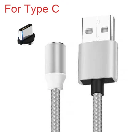 Silver For Type C Магнитный зарядный кабель Sarika S03 360 для iPhone 5, 5S, 6, 6 S, 7, 8 Plus, X, XS, быстрая зарядка, кабель Micro USB type-C, Магнитный зарядный кабель - Цвет: Silver For Type C