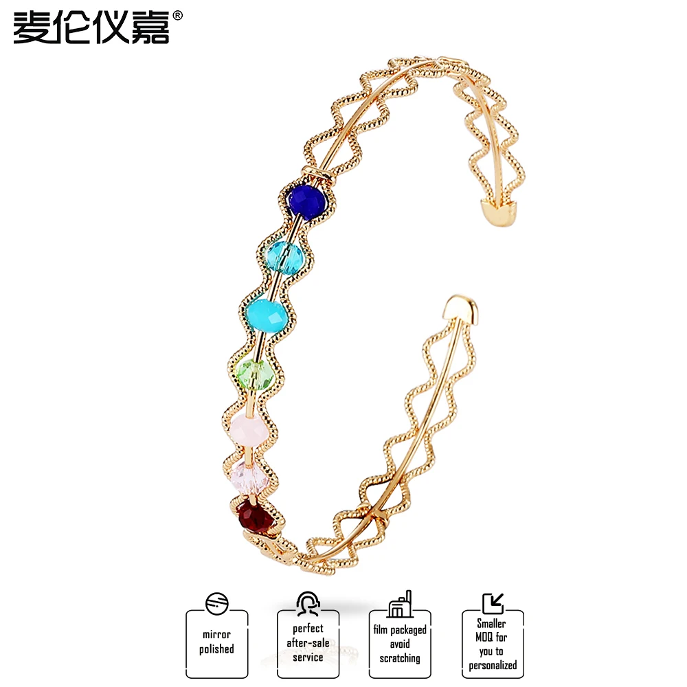 Женский браслет MYLONGINGCHARM из латуни с разноцветными камнями|Браслеты| |