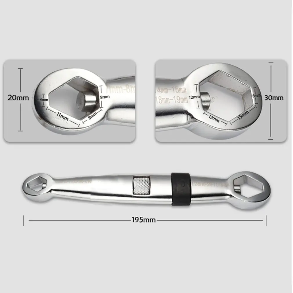 Portable 23 in 1 Adjustable Wrench 7-19mm High Carbon Steel Multifunctional Spanner hardness Big torque Good toughness | Инструменты
