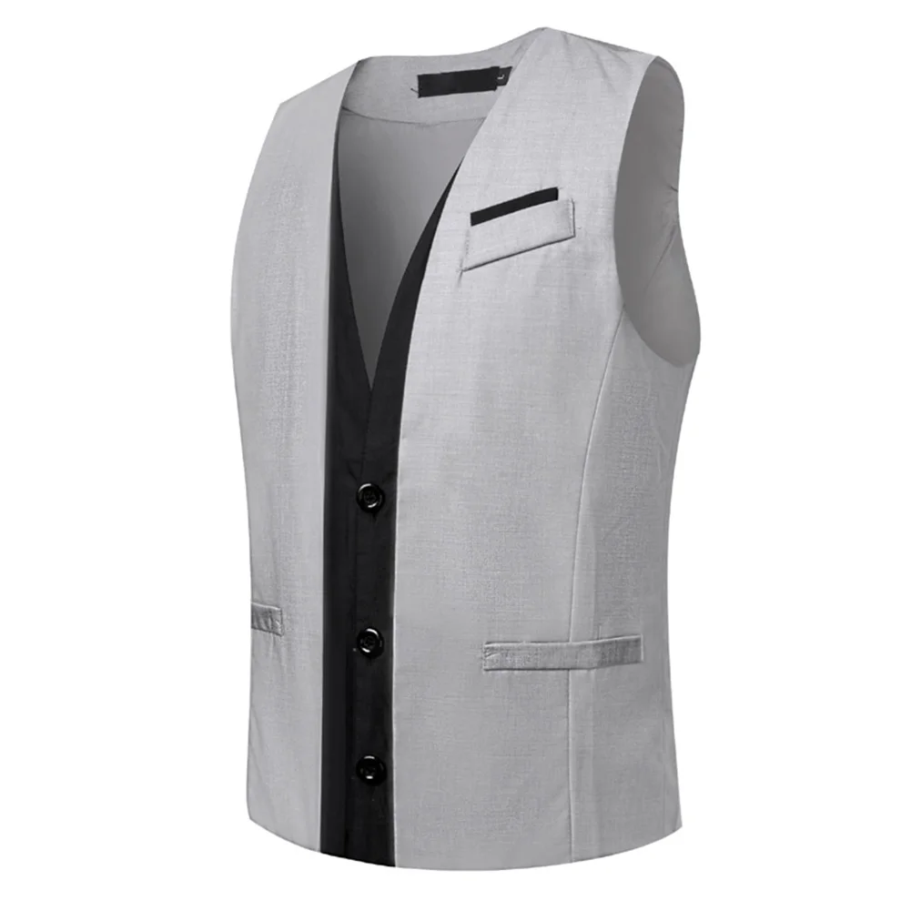 Мужской жилет без рукавов на пуговицах с V-образным вырезом | Мужская одежда