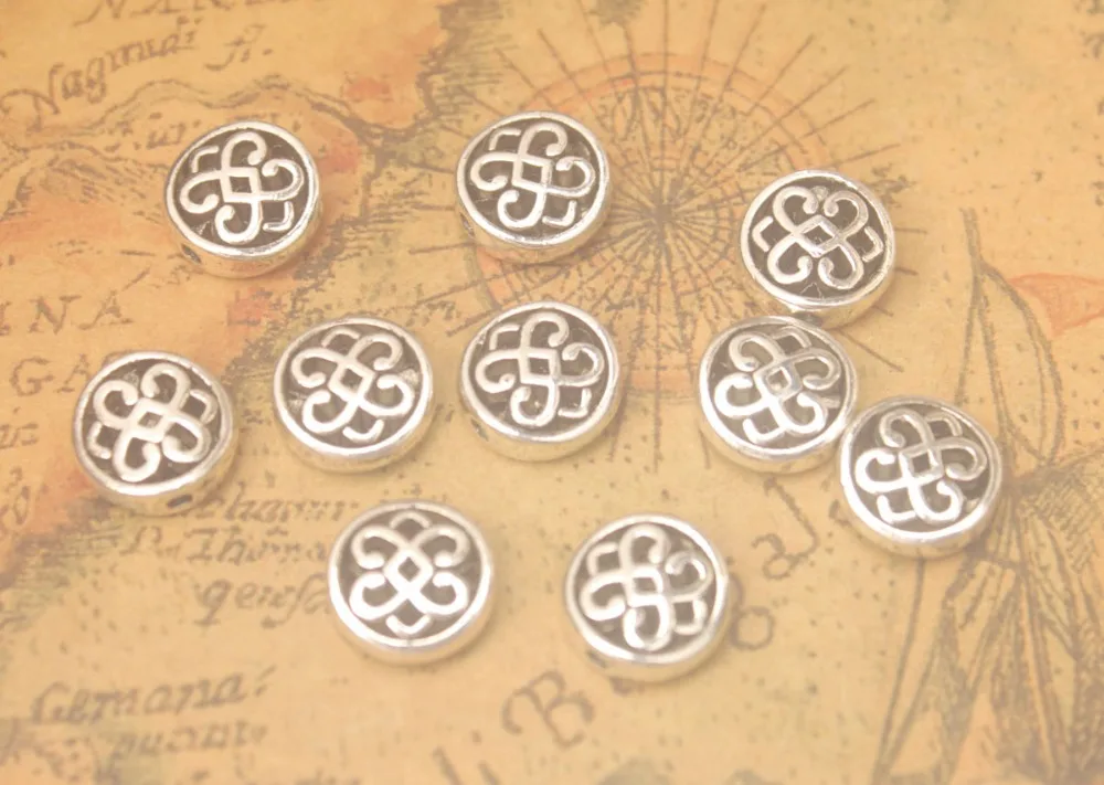 

50PCS Antiqued Silver Metal Tree Design Round Link Connectors 11mm A41182