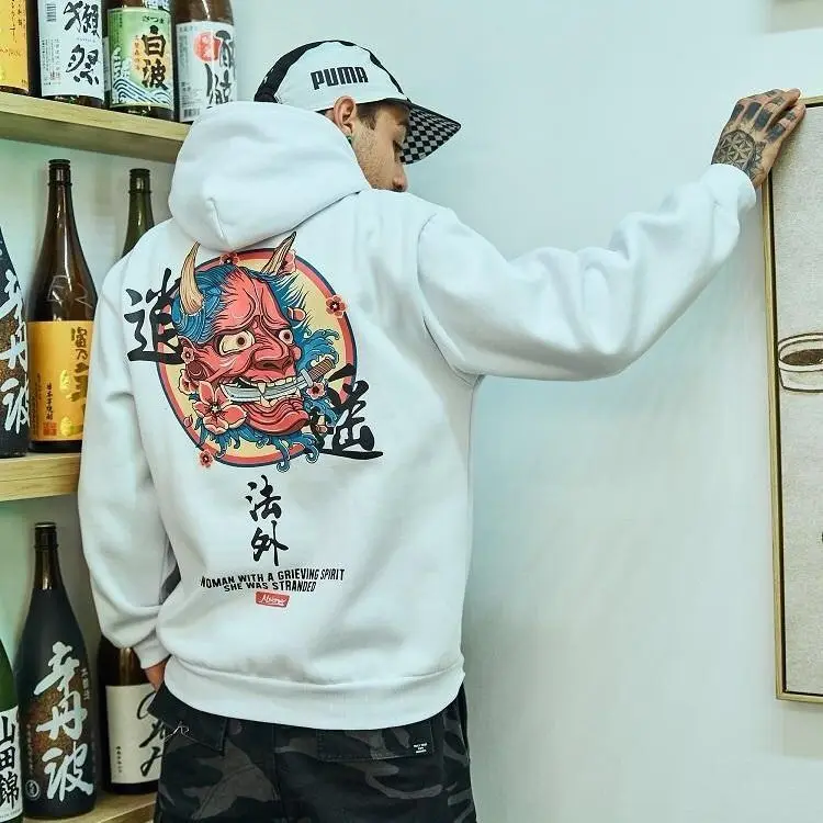 Модная одежда мужские забавные хип хоп рэп японские удобные флисовые толстовки с