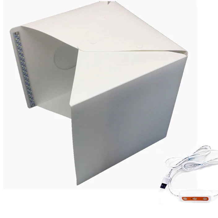 with Dimmable cable Baolyda 30*30cm Mini Photo Studio Tabletop Shooting Light Box 2 LED Boards Photography Background Soft Box with Dimmable Cable - Цвет: with Dimmable cable