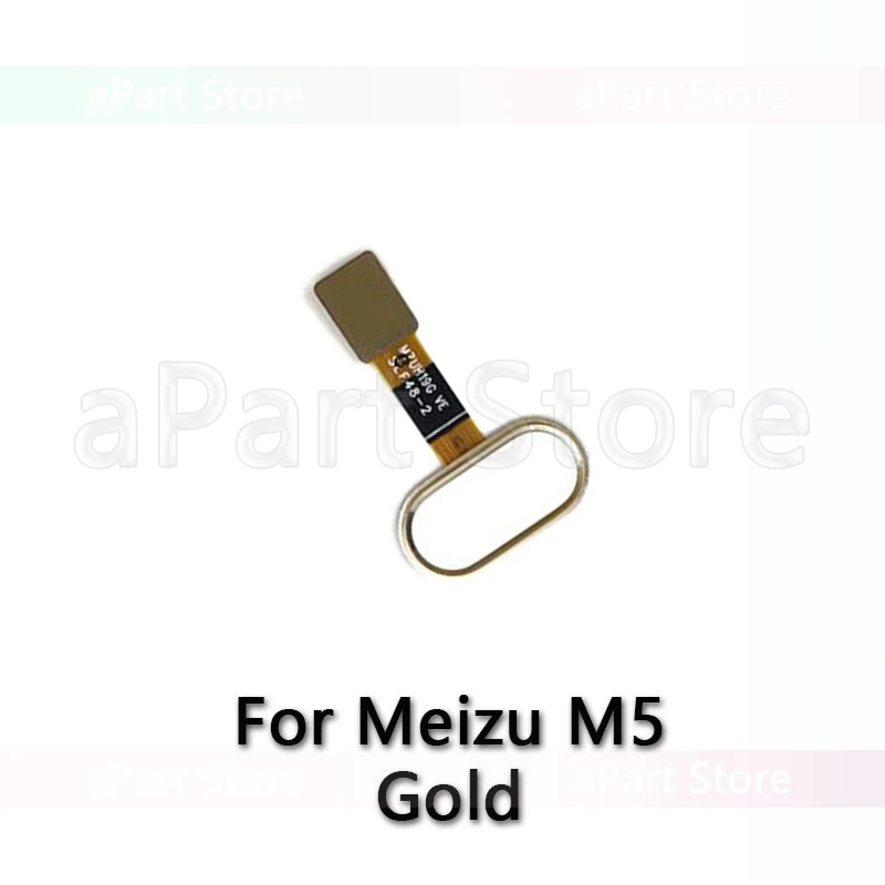 Назад Кнопка Домой ключ отпечатков пальцев сенсор гибкий кабель для Meizu M5 Note M5s оригинальные запчасти к телефонам - Цвет: M5 Gold