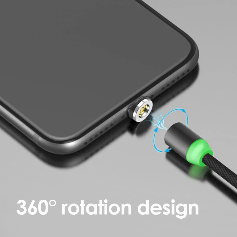 Overfly Магнитный кабель LED Micro USB кабели 1 м быстро зарядное устройство ing магнит