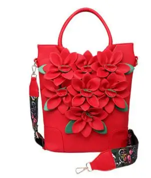 red women bag Летающие птицы женская сумка Роскошный цветок сумка-тоут сумка-мешок на плечо женская сумка-мессенджер Национальный Стиль LM4384fb - Цвет: red women bag