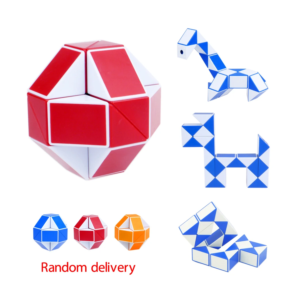 

New Child Kids Magic Snake Shape Cube Puzzle Toy Christmas Gifts Random Color