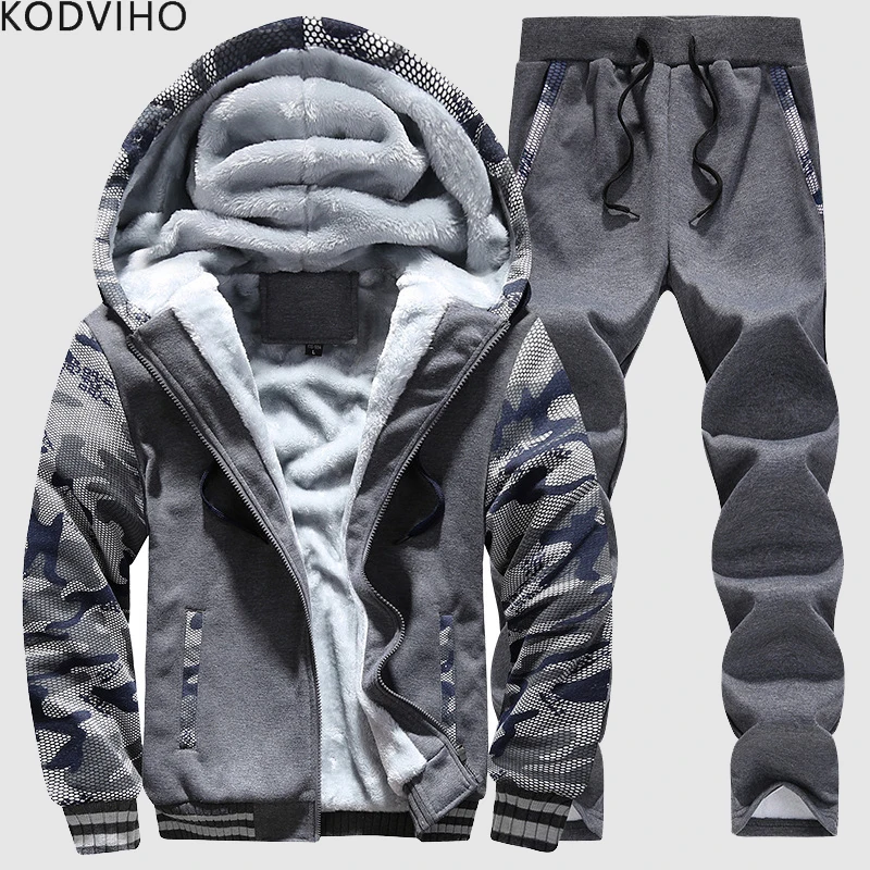Костюм спортивный мужской Камуфляжный из 2 предметов утепленные бархатные штаны