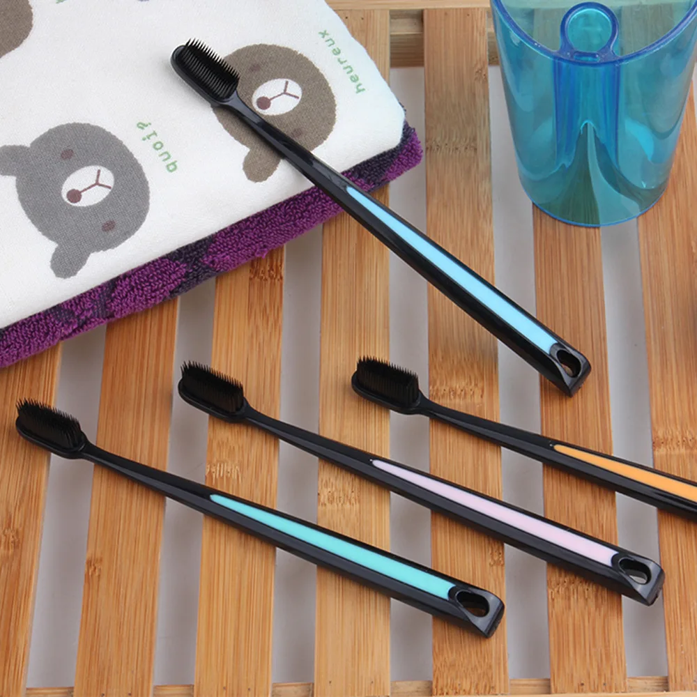 2 шт./упак. черная бамбуковая зубная щетка эко удобная Зубная Мягкая из древесного