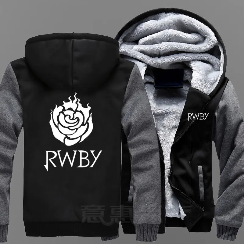 RWBY Толстовка Руби Роуз аниме пальто зимняя куртка Для мужчин толстые свитшоты на молнии - Цвет: 03