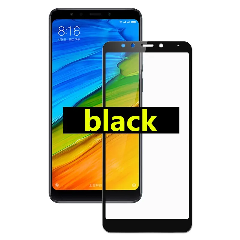Закаленное стекло с полным покрытием для redmi 5 plus защита экрана телефона черная