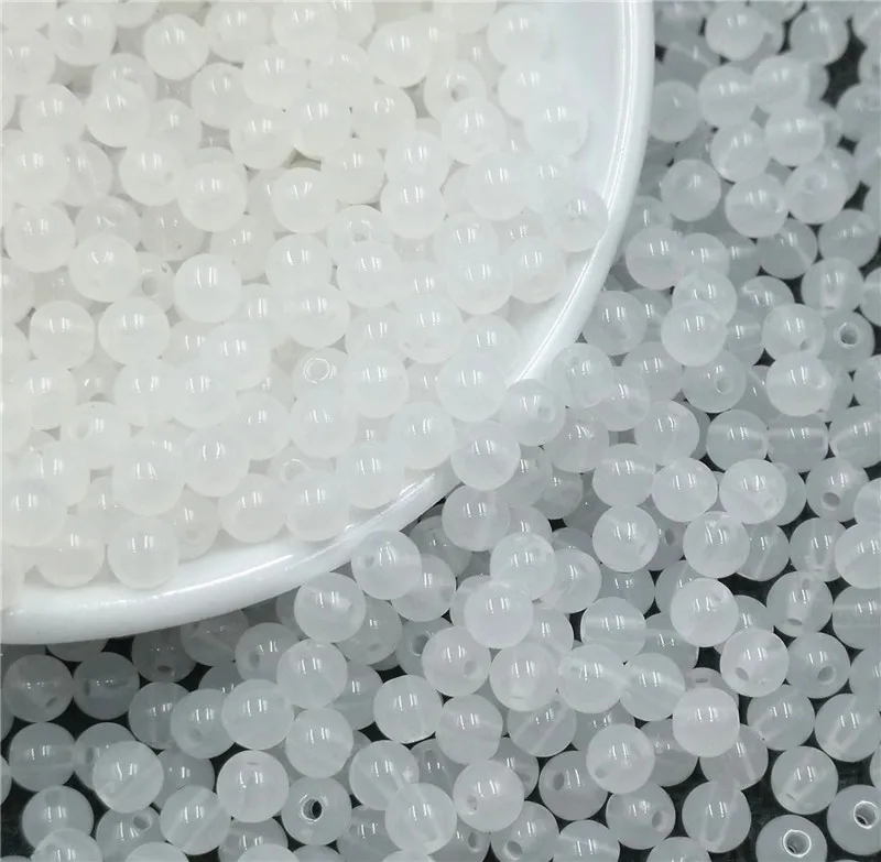 Оптовая продажа, 5 мм белые круглые акриловые бусины, разделители, свободные бусины для изготовления ювелирных изделий, браслетов, серег «сделай сам», аксессуары 100 шт./лот