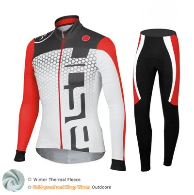 Jersey and Pants Мужская Профессиональная зимняя теплая ФЛИСОВАЯ ФУТБОЛКА С аргоном 18 с длинными рукавами, одежда для велоспорта, велосипедные костюмы, комплект для велоспорта, Ropa Ciclismo - Цвет: Jersey and Pants