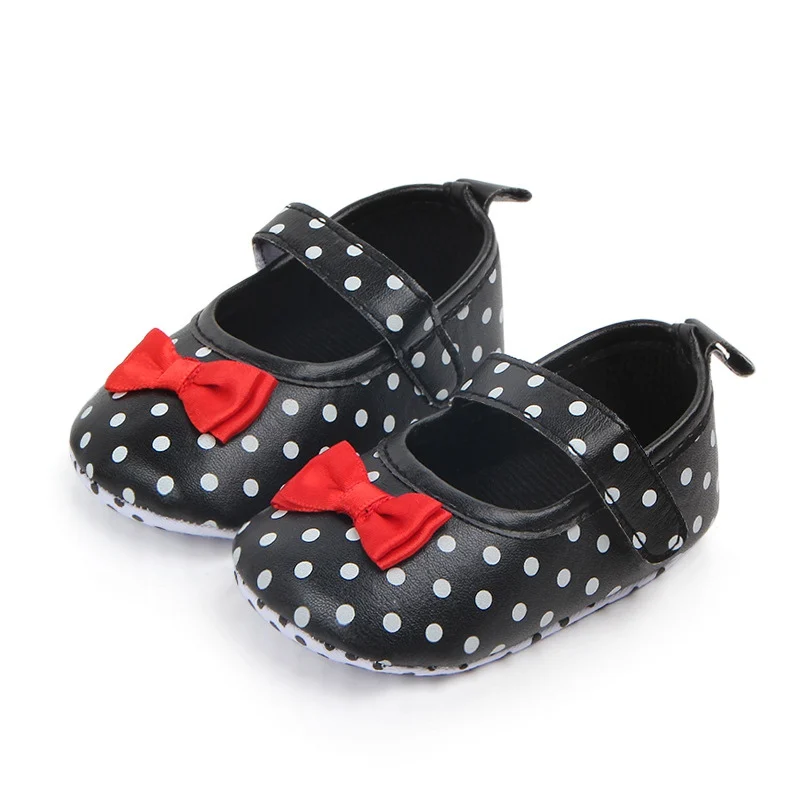 Baby Girl Shoes Toddler Infant Anti-slip Polka Dot PU First Walkers Kids Footwear For Girls |