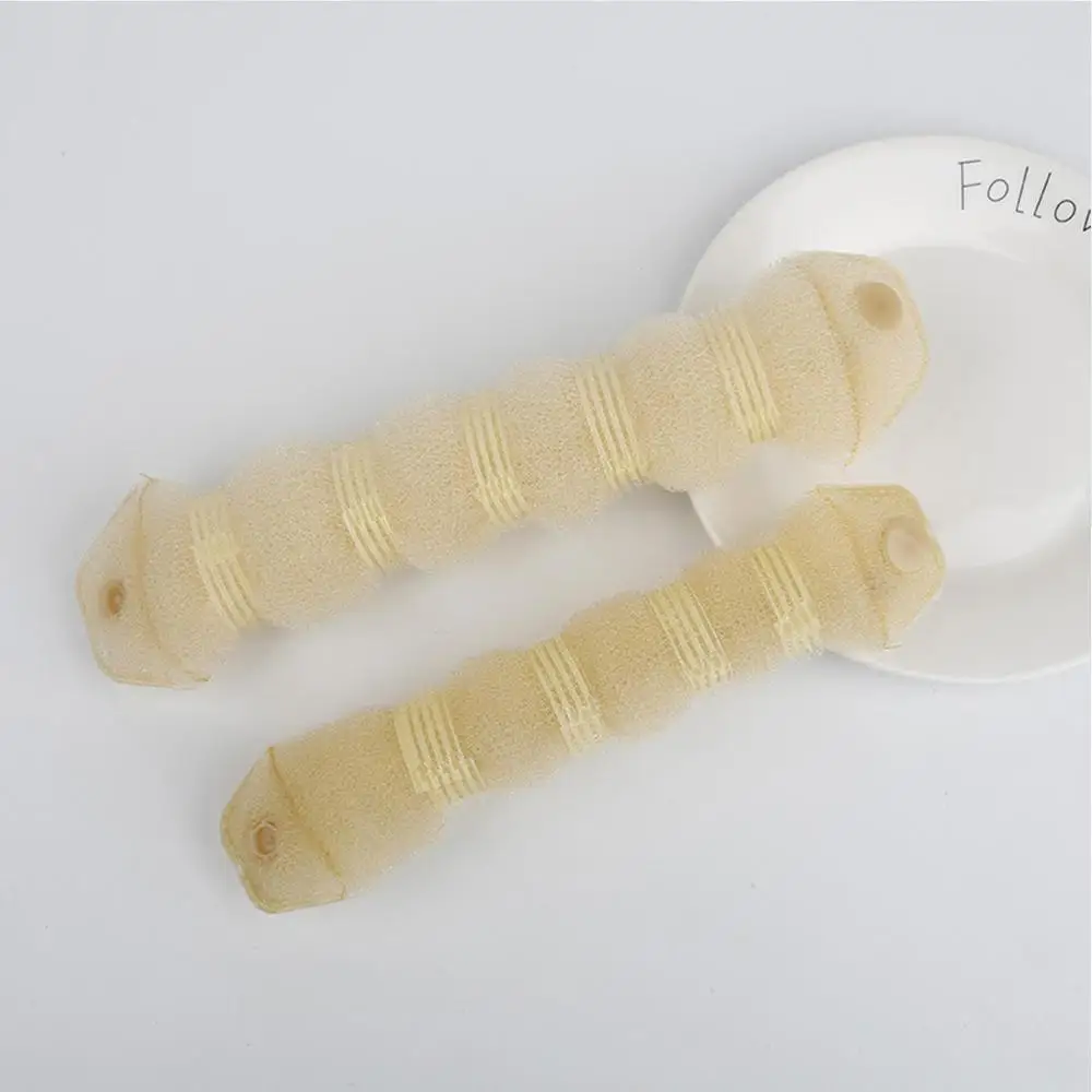 2pcs Beige М мизм 2 шт. Модные женские губки для волос Стильные инструменты Элегантные DIY стильные аксессуары для волос для девочек Милые Пончики Волшебные волосы булочки производитель - Цвет: 2pcs Beige