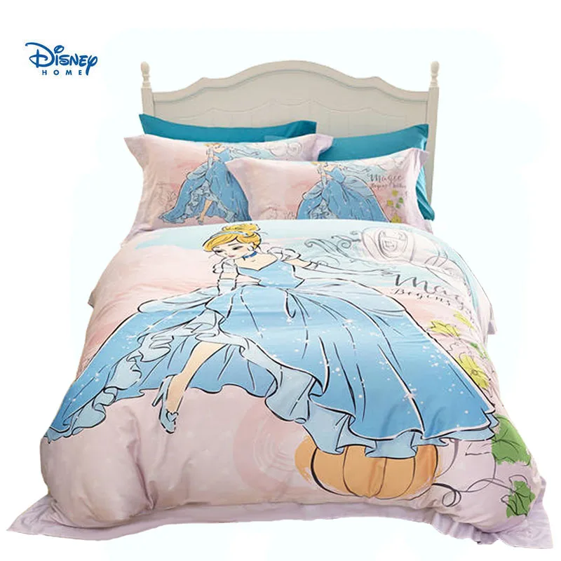 

luxury disney princess bedding set twin queen size full comforter cover 3/4/5pc girl brithday gift linens 3d egyptian decor kids