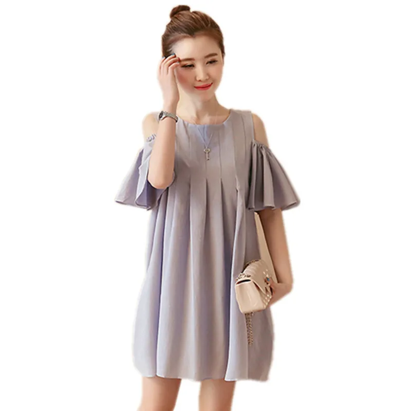 Женское платье для беременных Милое сексуальное без бретелек с расклешенными