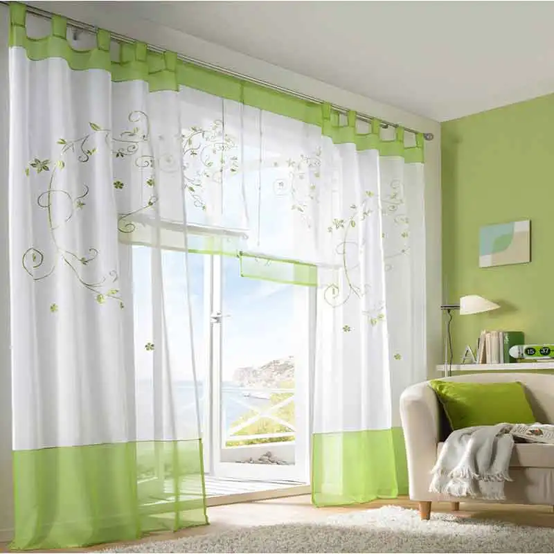 1 шт. вышитая гардина Тюлевая занавеска слепой Cortinas панель для гостиной спальни
