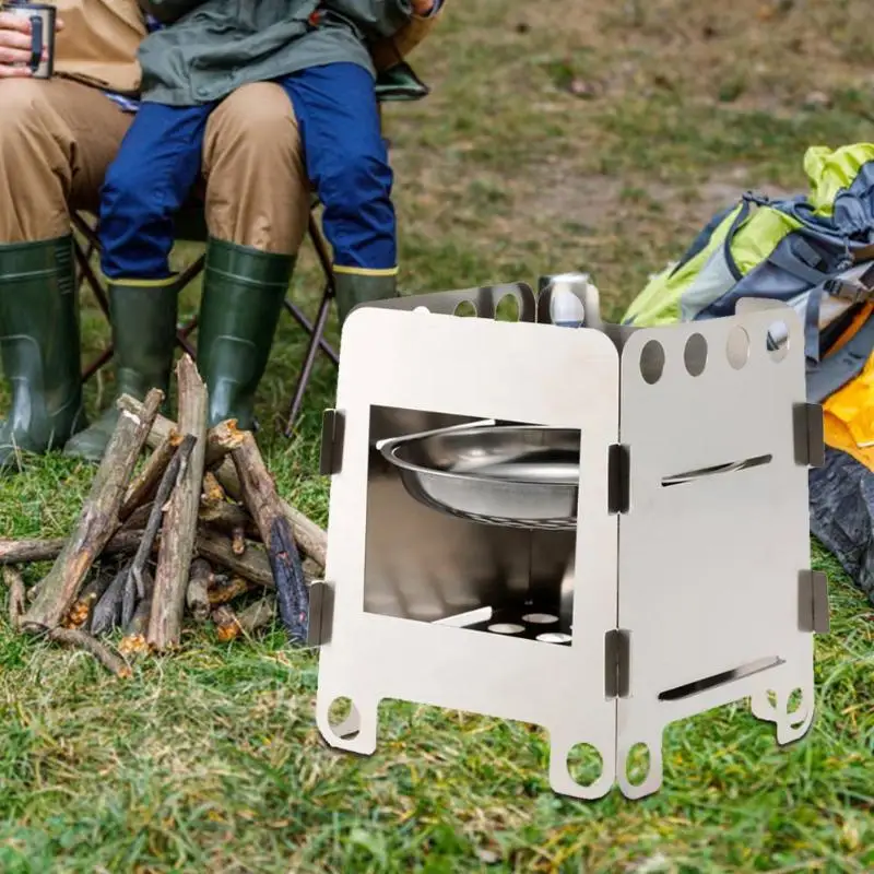 Outdoor Camping Stainless Steel Folding Wood Stove Portable Picnic ( | Спорт и развлечения