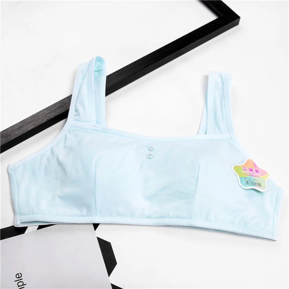 Новинка 2019 хлопковый бюстгальтер для девочек милое однотонное нижнее белье без