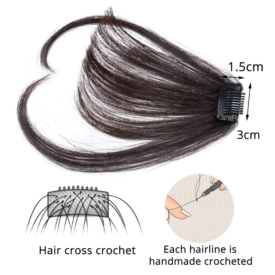 Alileader короткий передний аккуратный челка клип короткая для наращивания волос