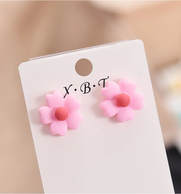Цвет Мода простота темперамент свежий pinkycolor акриловые цветочные серьги для