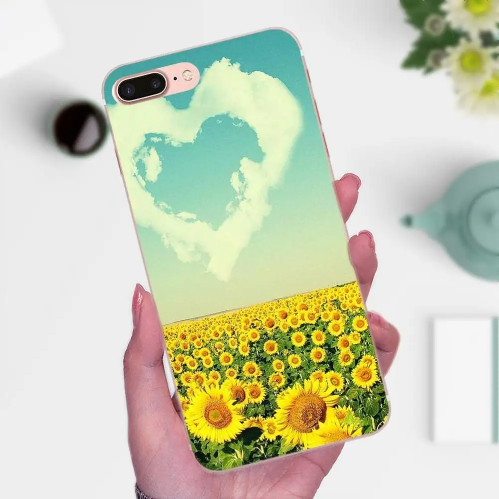 Мягкий узор розовый желтый подсолнух для Huawei P7 Honor 4C 5A 5C 5X 6 6C 6A 6X 7 7X 8 9 V8 V10 Y3II Y5II Y6II G8