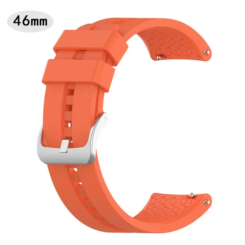 Orange 46mm Мягкий силиконовый ремешок для часов наручный ремешок на замену для huawei Watch GT элегантный 42 мм/Активный 46 мм Смарт часы браслет аксессуары - Цвет ремешка: Orange 46mm