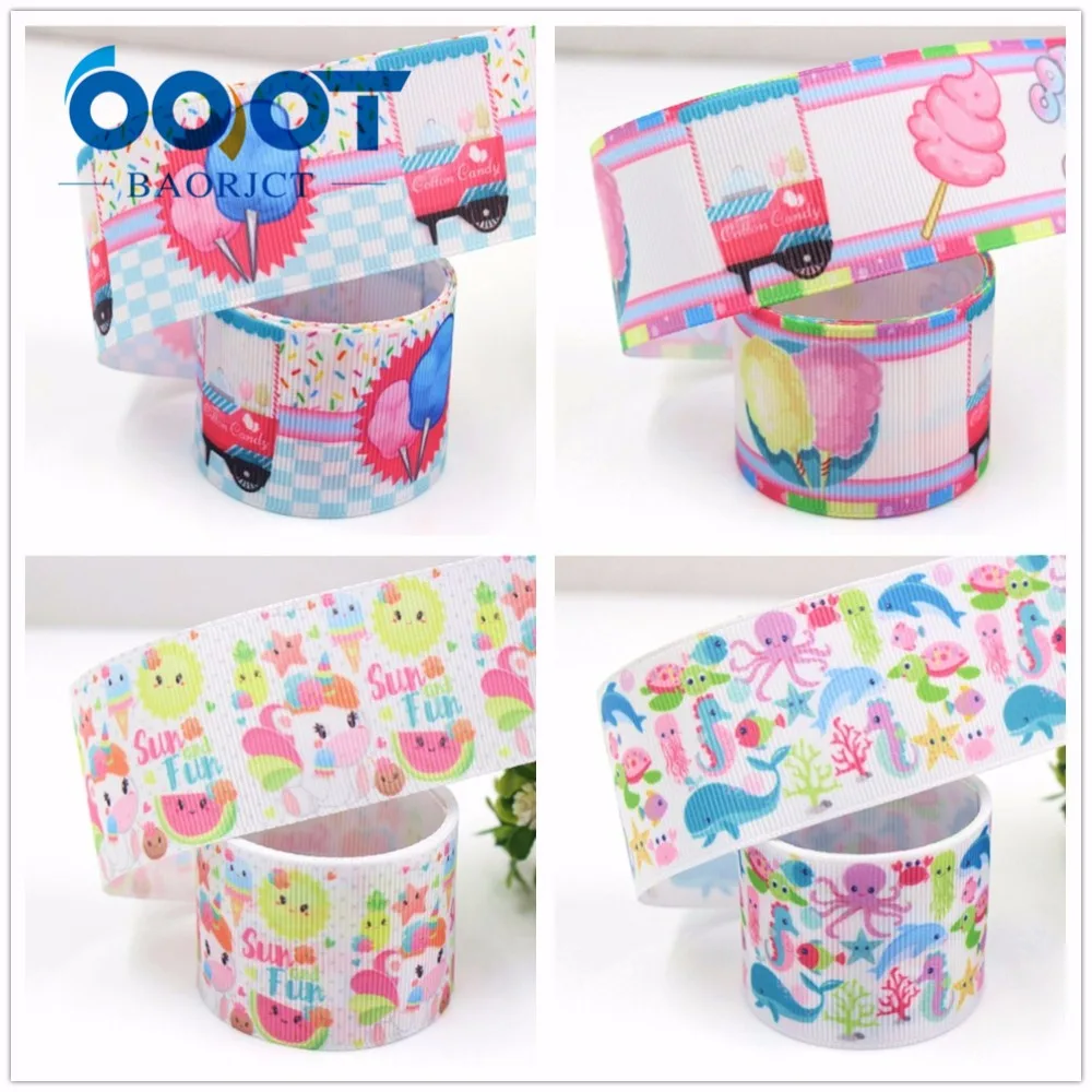 OOOT BAORJCT G-18604-349 38 мм 10 ярдов мультфильм цветные ленты тепловой передачи напечатанный grosgrain Свадебный Материал "сделай сам"