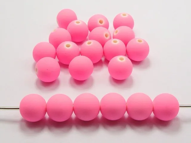 100 Смешанные матовые флуоресцентные Неоновые бусины акриловые Круглые 10 мм (3/8