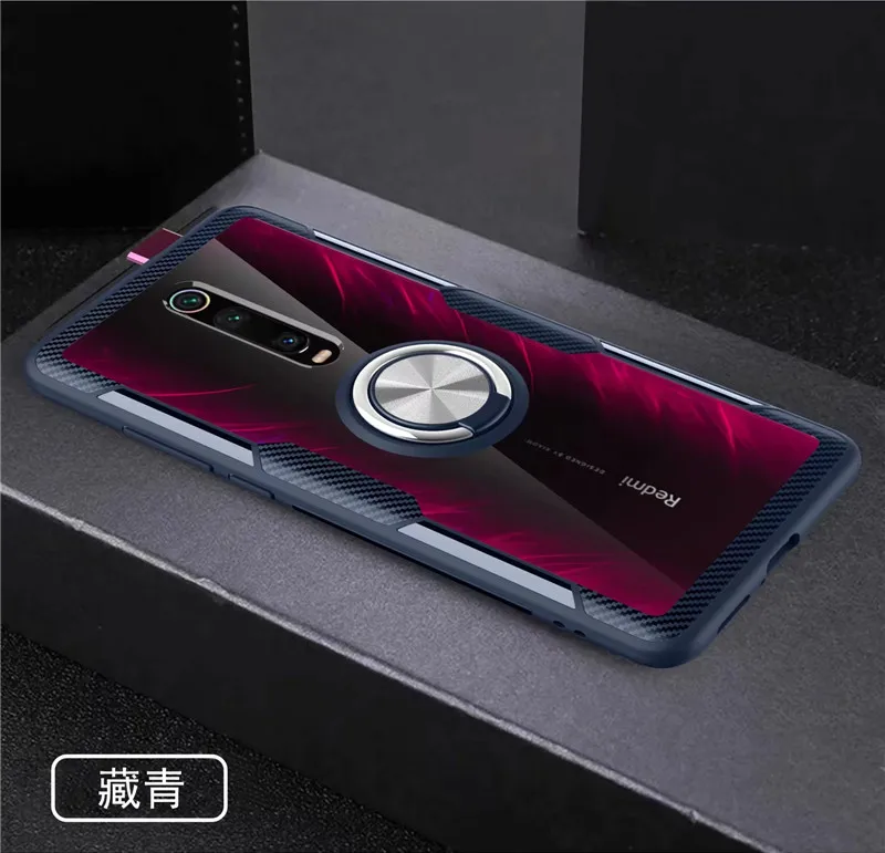 Чехол из закаленного стекла для Red mi K20 pro, прозрачный защитный чехол для Xiaomi mi 9T 9SE 8 Lite mi 9 t, магнитный держатель с кольцом, красный чехол для mi Note 7