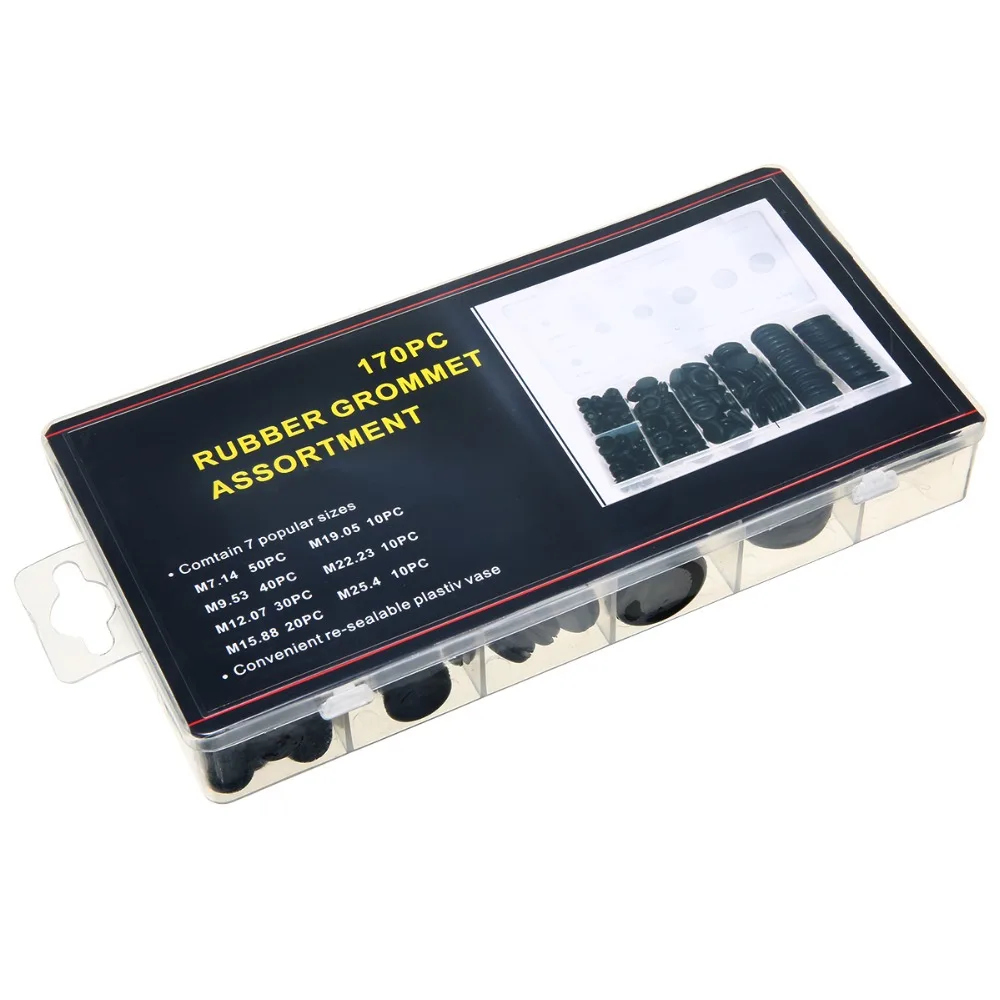 170 шт. резиновая втулка брандмауэр отверстие заглушка в ассортименте набор