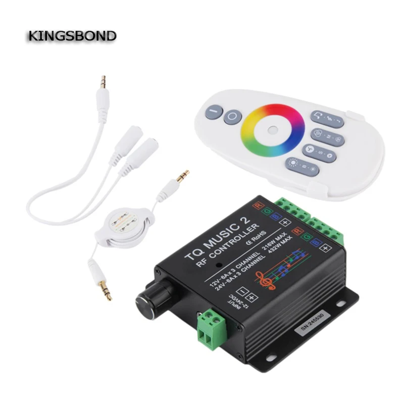 Контроллер музыкальной чувствительности RGB 24 в пост. Тока 18A 6x3A TQ Music2 беспроводной