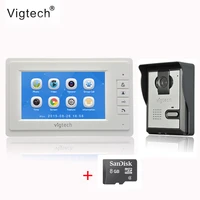 vigtech7 inch lcd home video door phone system photo video recording visual intercom device ir night vision camera 8gb tf card